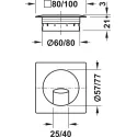 Cable guide, square, 80x80mm or 100x100mm