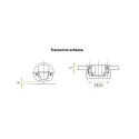 Hinge for glass 26°, half overlay, 8mm