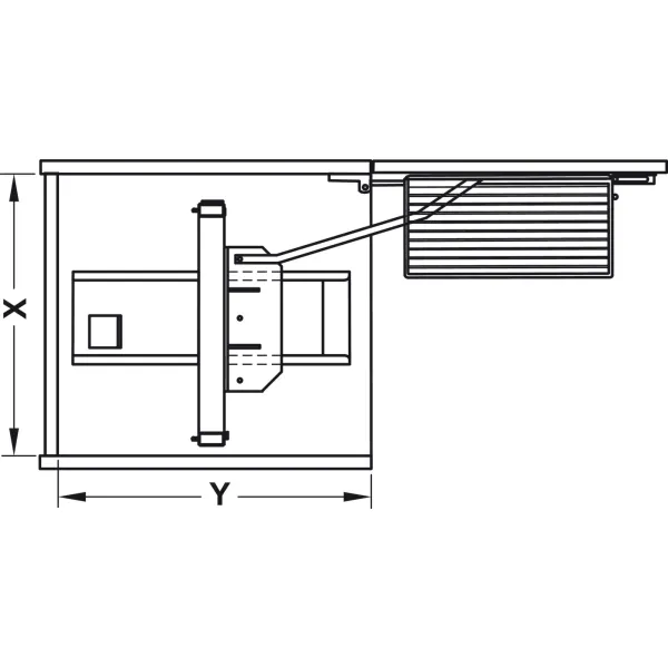 Larder unit pull-out, Kesseböhmer Tandem, with separate door shelf and height adjustable hanging bas