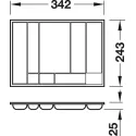 Tray insert, With rim, with 8 compartments