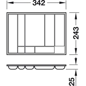 Tray insert, With rim, with 8 compartments