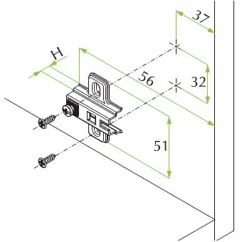 Mounting plate 0mm for hinge Ø35