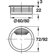 Lizdas laidams D60 baltas HAFELE