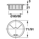 Cable outlet, round, Ø71mm or 91mm