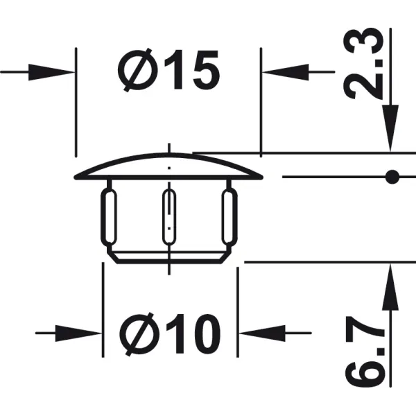 Cover cap, Plastic, for blind hole Ø10mm