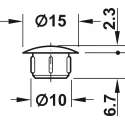 Cover cap, Plastic, for blind hole Ø10mm
