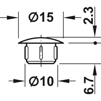 Cover cap, Plastic, for blind hole Ø10mm