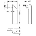 Rankenėlė H2155 CC16mm, L100mm, dešinė tamsus alavas