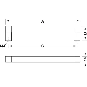 Furniture handle, Mitred handle, aluminium