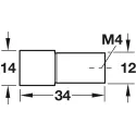 Rankenėlė H1940 14x34mm, juoda struktūrinė