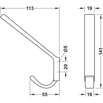 Pakabėlė CC20mm, L141mm, aukso spalva