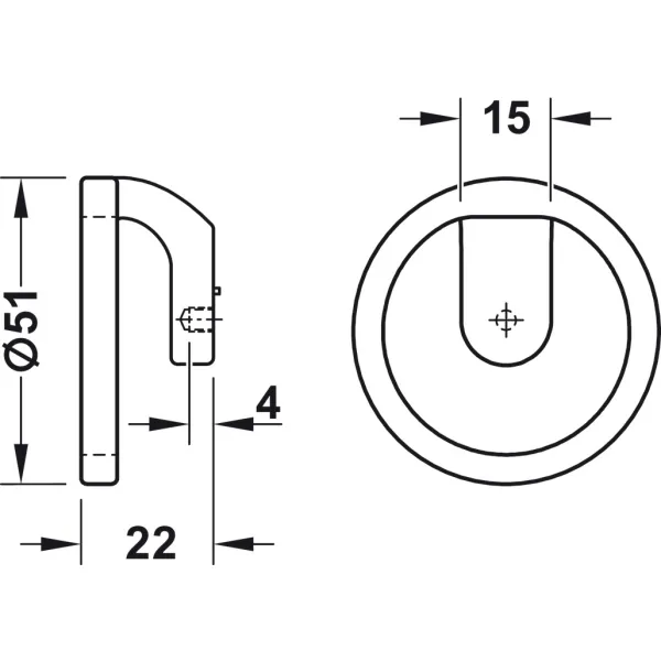 Rankenėlė taškinė H2160 Ø51mm, bronzinė spalva