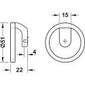 Rankenėlė taškinė H2160 Ø51mm, pilka metallic spalva