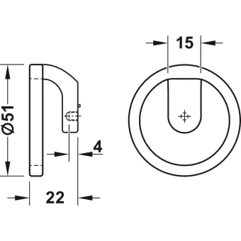 Rankenėlė taškinė H2160 Ø51mm, pilka metallic spalva