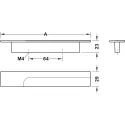 Rankenėlė H2195 CC64mm, L173mm, pilka mėlyna