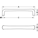Rankenėlė H1525 CC160mm, L172mm, šlifuotos bronzos spalva