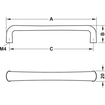 Furniture handle, D handle, zinc alloy