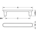 Furniture handle, Handle with base, zinc alloy, Häfele Déco, model H2320