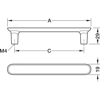 Rankenėlė H2320 CC160mm, L182mm, titanium matinė spalva