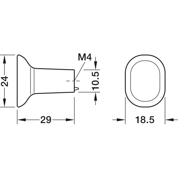 Rankenėlė taškinė H2325 24x29mm, titanium matinė spalva