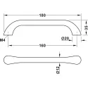 Rankenėlė H1730 CC160mm, 180x35mm, antracitas
