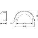 Rankenėlė H2315 CC64mm, L80mm, matinė juoda spalva