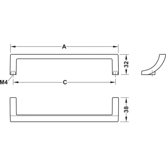 Furniture handle, D handle, zinc alloy