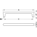 Rankenėlė H2125 CC128mm, L140mm, šlifuota juoda