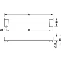 Rankenėlė H2120 CC320mm, L334mm, sendinto alavo spalva