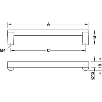 Rankenėlė H2120 CC128mm, L143mm, chromo spalva