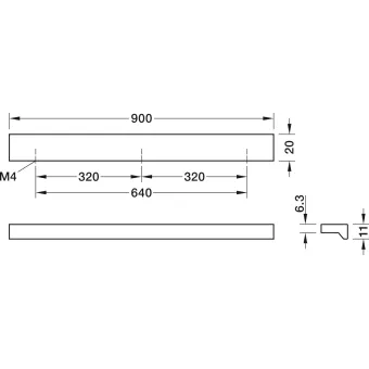 Furniture handle, Finger pull handle, aluminium