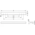 Rankenėlė 86603, aliuminis, CC96-128mm, L200mm, matinė juoda