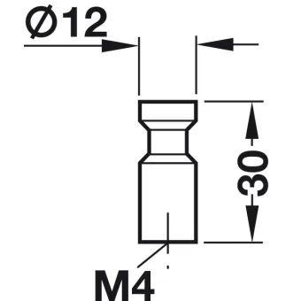 Rankenėlė vieno taško 48260, Ø12mm, matinė juodos spalva
