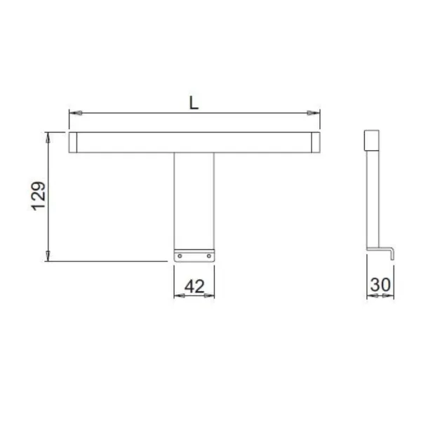 Šviestuvas LED NITEBS 230V/7W L500mm, juoda šilta balta šviesa 3000K