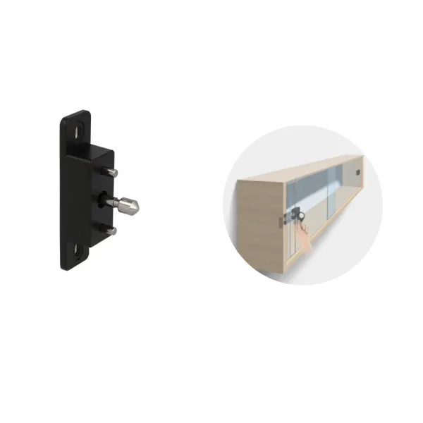 Striker, PTO, for MIFARE1 lock, for sliding doors, black, 80x21x18mm