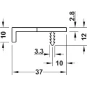 Profilio rankenėlė įfrezuojama 61420 L450mm, šlifuotos juodos spalvos