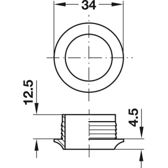 Rose, for Push-Lock, for plate thickness 16mm