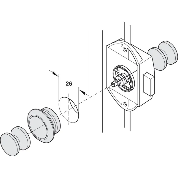 Rose, for Push-Lock, for plate thickness 16mm