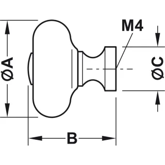 Rankenėlė vieno taško RETRO Ø32mm, H28mm, balta ir poliruoto žalvario spalva