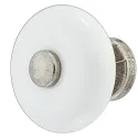 Rankenėlė vieno taško RETRO Ø30mm, H30mm, balta ir sendinto alavo spalva