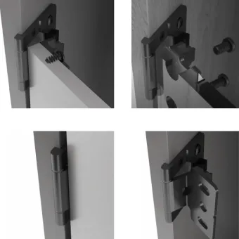 Cabinet hinge "Easy", for inset doors, 14-16mm, black