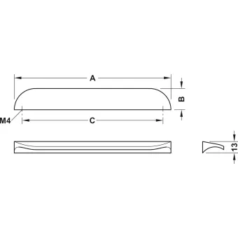 Furniture handle, Finger pull handle, zinc alloy