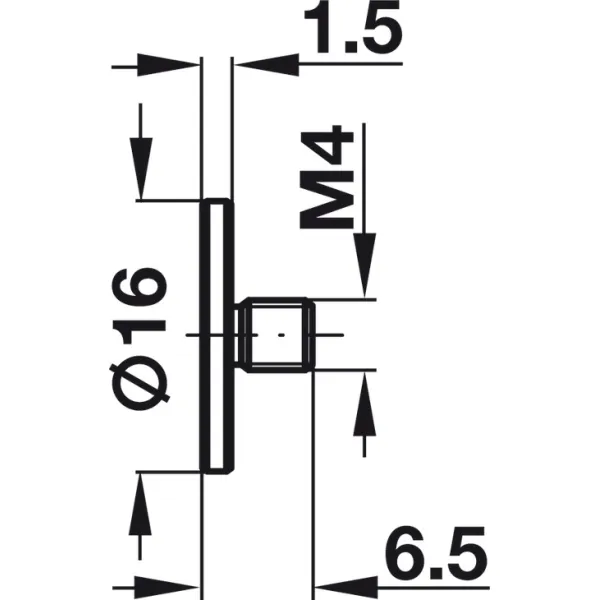 Adapteris rankenėlėms M4 stiklui klij. nerūd.plien