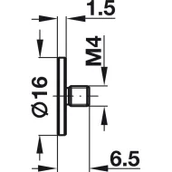 Adapteris rankenėlėms M4 stiklui klij. nerūd.plien