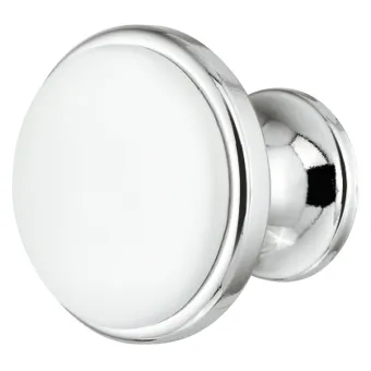 Rankenėlė vieno taško RETRO Ø34mm, H27mm, chromas/balta