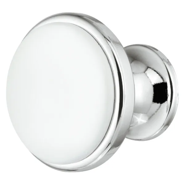 Rankenėlė vieno taško RETRO Ø34mm, H27mm, chromas/balta