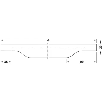 Profilio rankenėlė įfrezuojama 62650, L400mm, šlifuoto nerūdijančio plieno spalvos
