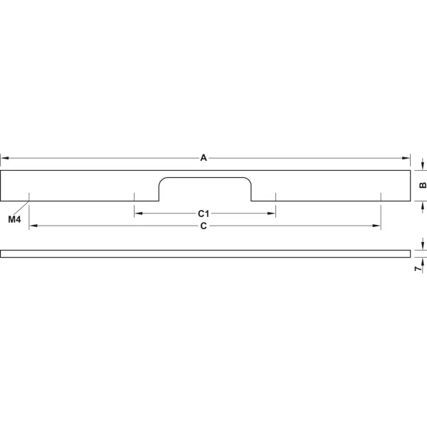 Rankenėlė CC224mm, L300mm, matinės juodos spalvos