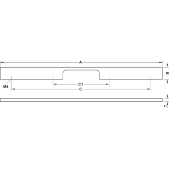 Furniture handle, Finger pull handle, aluminium 