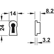 Uždengimas spynai 14x24mm send.bronza